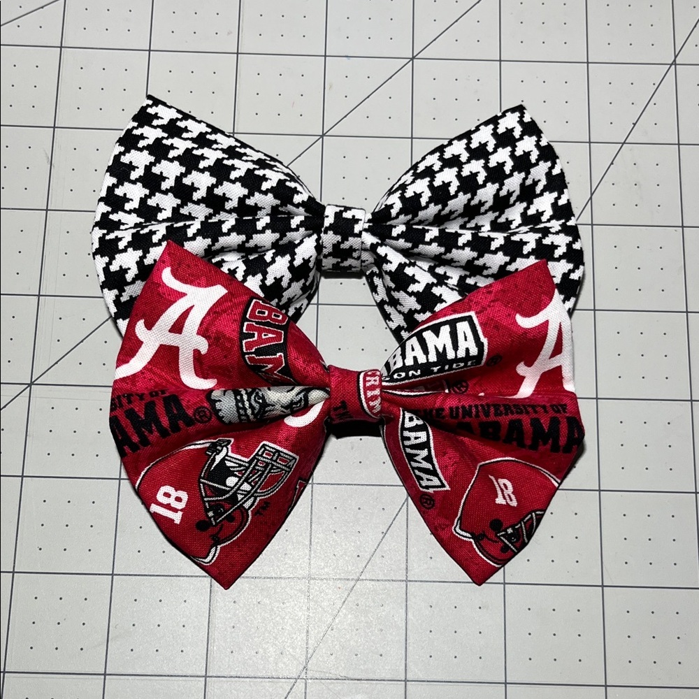 Alabama Crimson Tide Kids Hair Bow Set - Black and Red - Picture 1 of 4